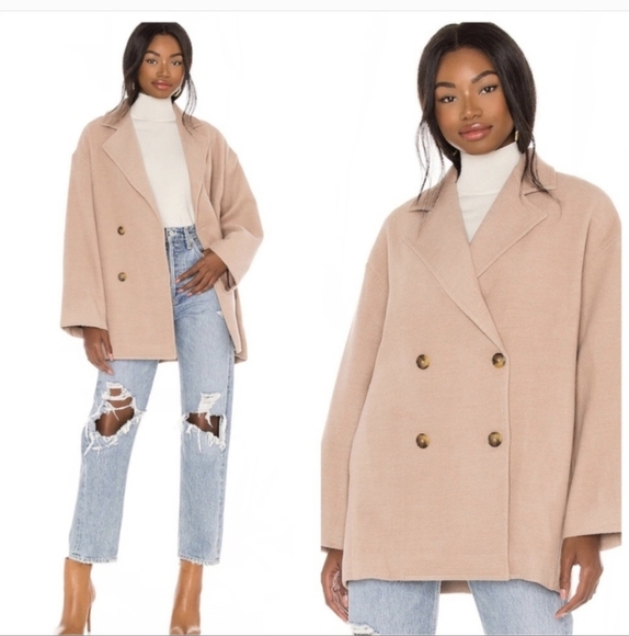 NWT Free People Hannah Slouchy Blazer Jacket Double Breasted Oversized Large - Picture 1 of 9